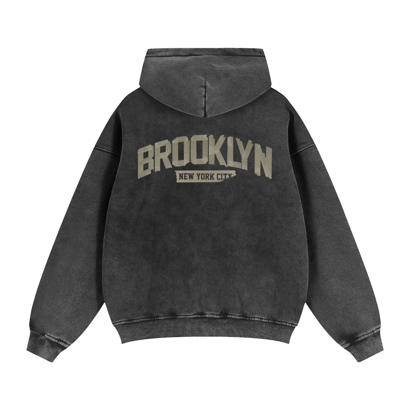 Brooklyn Duct Tape-Zip - Through Boxy Fleece Hoodie