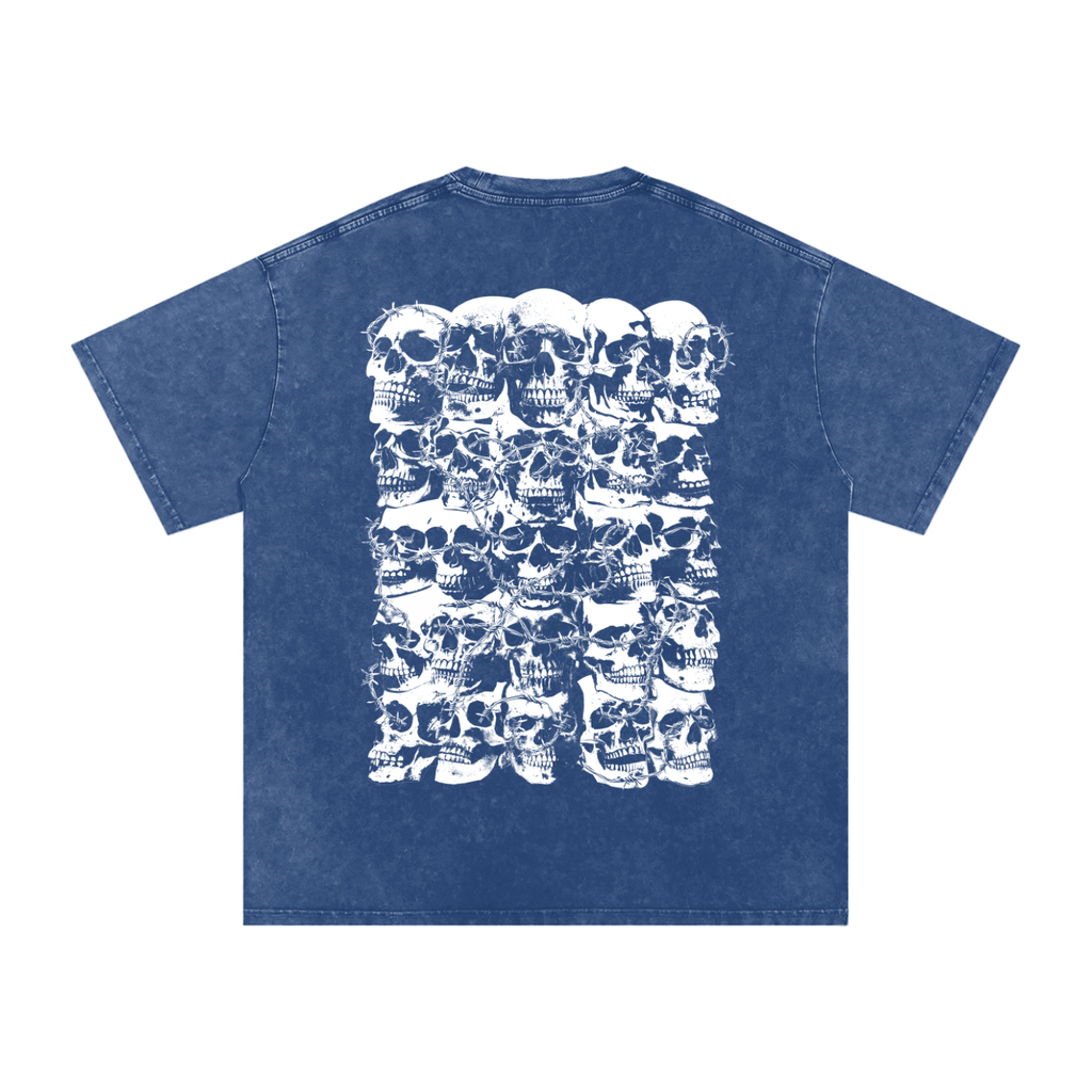 Skull Barbed Wire - Snow Washed Oversized