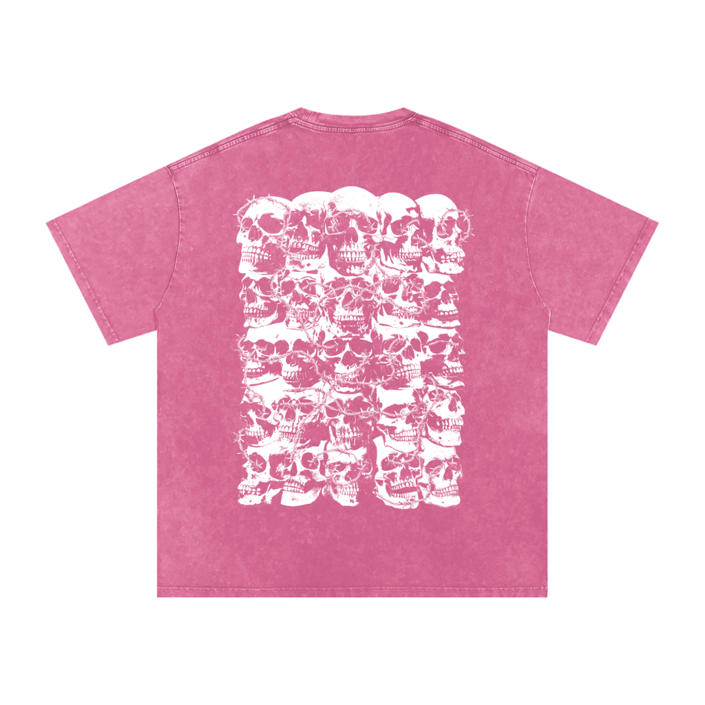 Skull Barbed Wire - Snow Washed Oversized