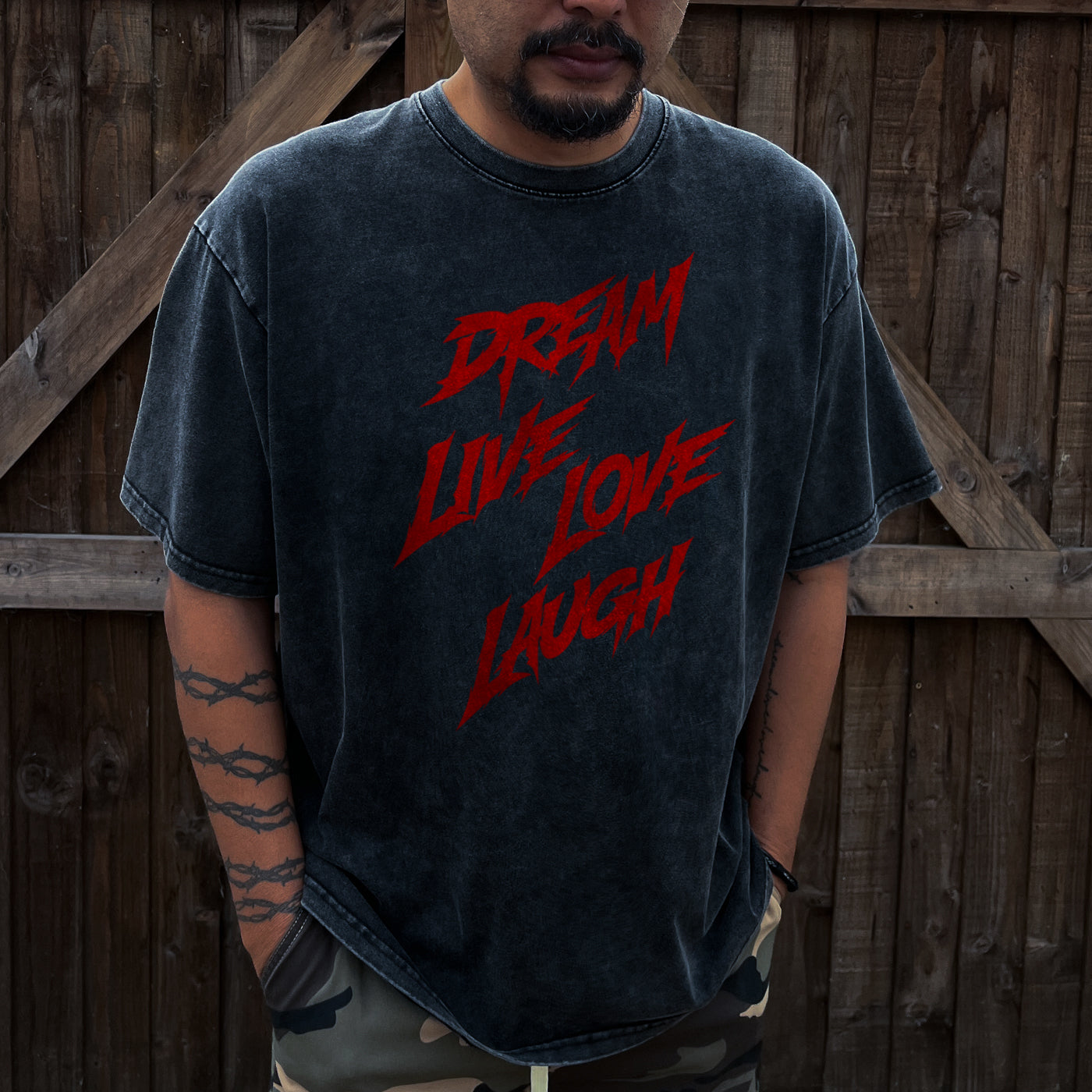 Dream live love laugh - Snow Washed Oversized