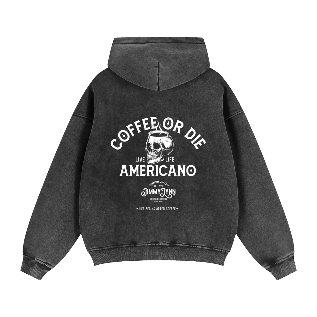 Coffee or die - Zip-Through Boxy Fleece Hoodie