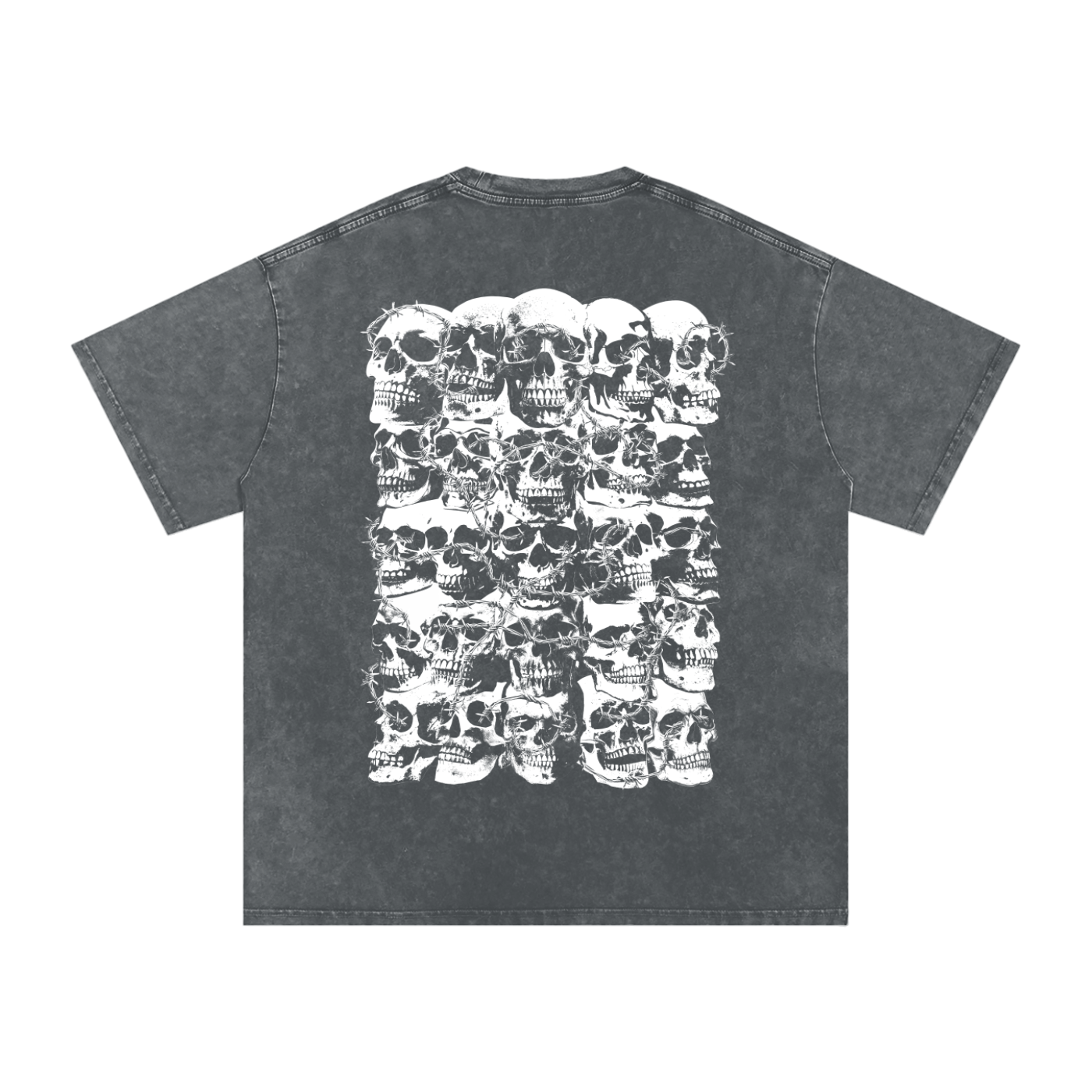 Skull Barbed Wire - Snow Washed Oversized