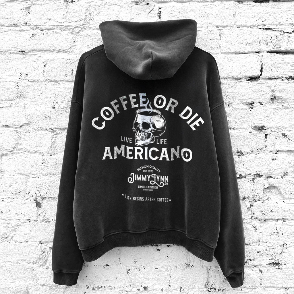 Coffee or die - Zip-Through Boxy Fleece Hoodie