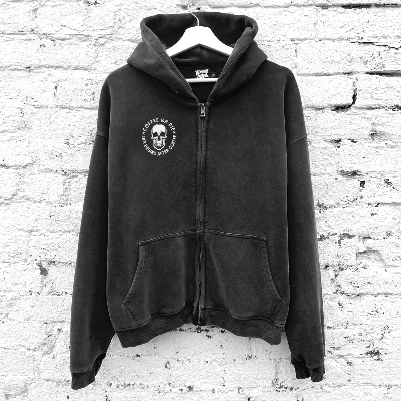 Coffee or die - Zip-Through Boxy Fleece Hoodie