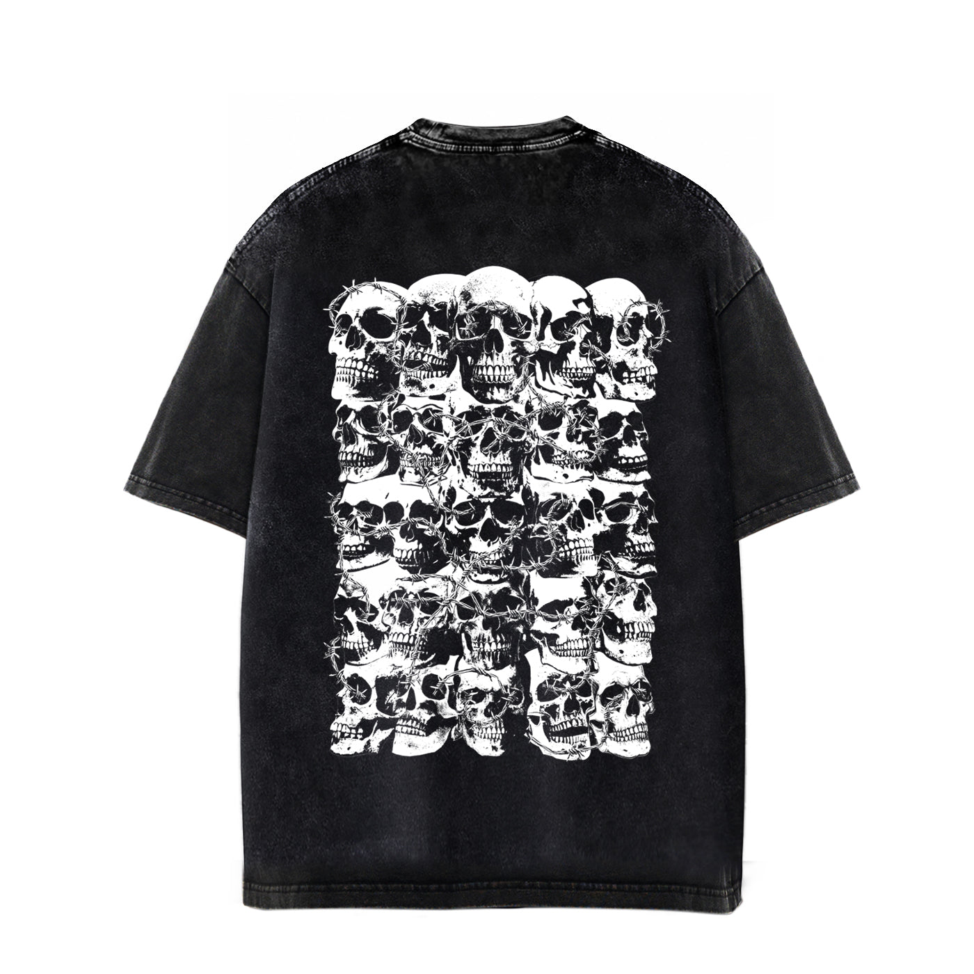 Skull Barbed Wire - Snow Washed Oversized
